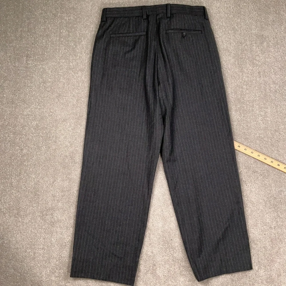 Banana Republic Pants Men 32W 30L Gray Pinstripe Gavin Wool Dress Trousers